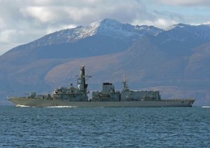 HMS Sutherland in home waters off Scotland's west coast
